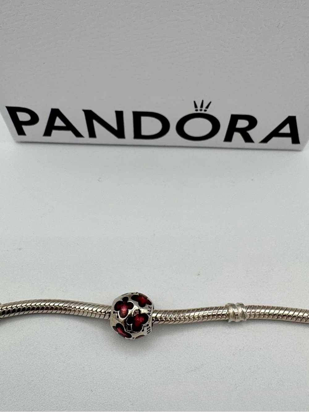 Pandora Fuchsia Butterfly Bead Charm Sterling Silver No box
